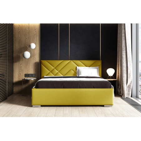 IMPERIA S12 łóżko tapicerowane 200x200 zagłowie przeszycia, stelaż metalowy