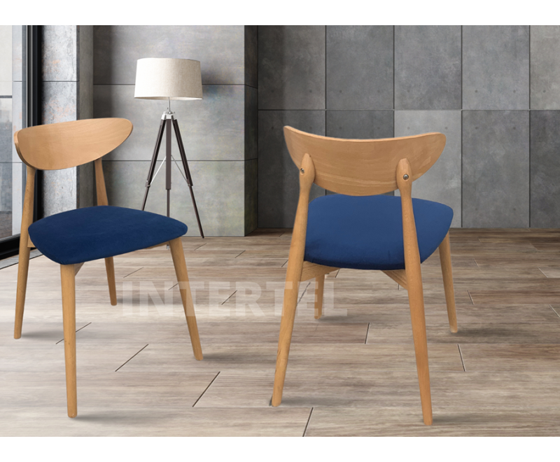 MODERN M33 Krzesło drewniane, dąb jasny, SOLO 263 GRANAT