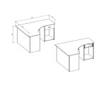 CORNER 03 Białe biurko narożne szufladą
