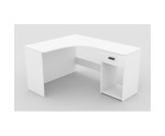 CORNER 03 Białe biurko narożne szufladą
