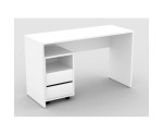 AGAPI 07 Białe biurko proste z kontenerkiem 130 cm
