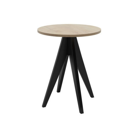 MARCO STZ 1 Wysoki okrągły stolik kawowy Ø 58 cm, blat laminat kolor + podstawa czarny
