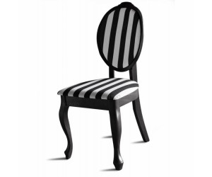 SONIA Czarne krzesło w pasy