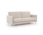 SOLVO C Klasyczna kanapa na nóżkach z prostokątnymi przeszyciami na podłokietnikach i oparciu