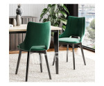 MODERN M30 Krzesło tapicerowane z wycięciem, bluvel 78 butelkowa zieleń, nogi czarne