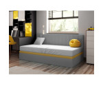 INTARO A43 Pojedyncze łóżko 80x200 tapicerowane z pojemnikiem
