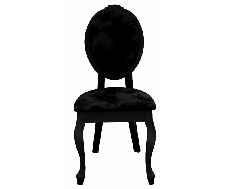 SONIA Czarne krzesło glamour do salonu w stylu ludwik, tk. bluvel 19 czarny