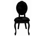 SONIA Czarne krzesło glamour do salonu w stylu ludwik, tk. bluvel 19 czarny