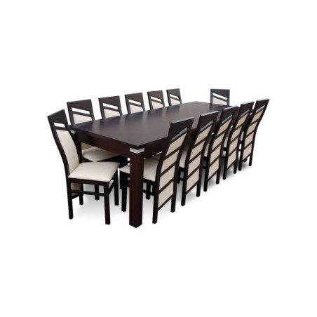 MEGA ZESTAW 12-os: Stół RICARDO RS 18-L 100x250-350 laminat + krzesła RICARDO KR61