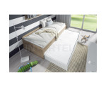 BALTO wysuwane łóżko dwuosobowe 80x200, dąb sonoma + biały