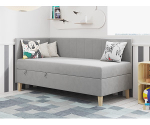 EKSPRES! INTARO A16 Narożne łóżko tapicerowane 90x200 m. pocket classic comfort, pod. spręż.