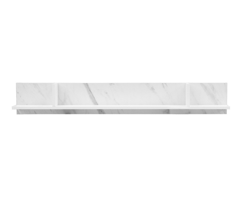 VEROLI 02 Półka wisząca 135 cm,  biała+biały marmur