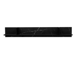 VEROLI 02 Półka wisząca 135 cm,  czarna + czarny marmur
