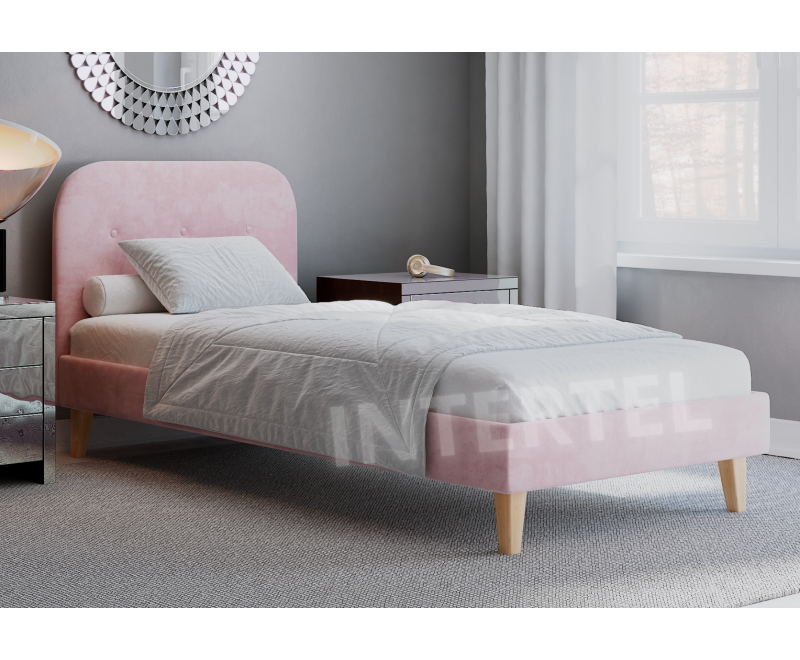 HAGE 1N Pojedyncze łóżko 80x200 tapicerowane z zagłowiem. bez pojemnika