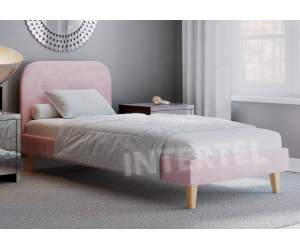 HAGE 1N Pojedyncze łóżko 100x200 tapicerowane z zagłowiem. bez pojemnika
