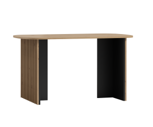 NICOLE N6 Loftowy stół do jadalni 80x140 cm owalny blat, czarna+artisan