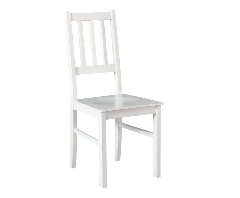 OD RĘKI! BOS 4D Białe krzesło drewniane z nietapicerowanym siedziskiem