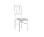 OD RĘKI! BOS 4D Białe krzesło drewniane z nietapicerowanym siedziskiem