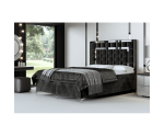 BERLIN 1M  Łóżko kontynentalne 160x200 w stylu glamour z dużym zagłowiem i srebrnymi listwami