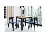 Zestaw: 4 krzesła MODERN M33 + stół SZTOKHOLM 70x100 cm (kraft złoty + czarny)