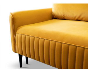 FLAVIO S3 Sofa na nóżkach z poduszkami i zaokrąglonymi bokami, z funkcją spania i pojemnikiem