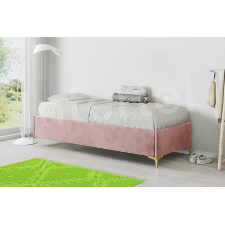 DIEGO SL 01 Tapicerowane łóżko pojedyncze 80x200 ze stelażem listwowym, bez zagłowia
