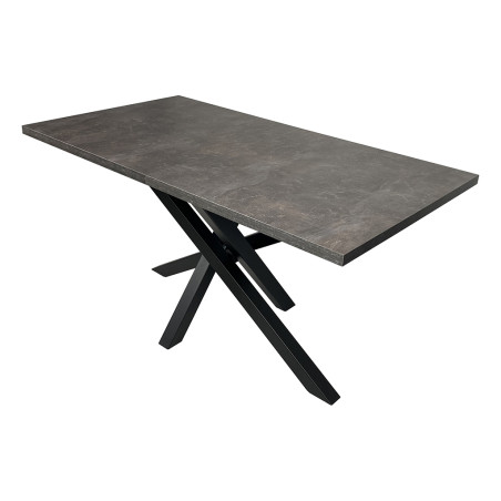 MODERN M45 Rozkładany stół w stylu loft 80x150-190 cm, czarne metalowe nogi
