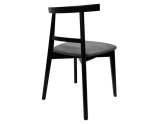 SZYBKA DOSTAWA! MODERN M44 Krzesło drewniane, półokrągłe, czarne, siedzisko tk . szara BLUVEL 14