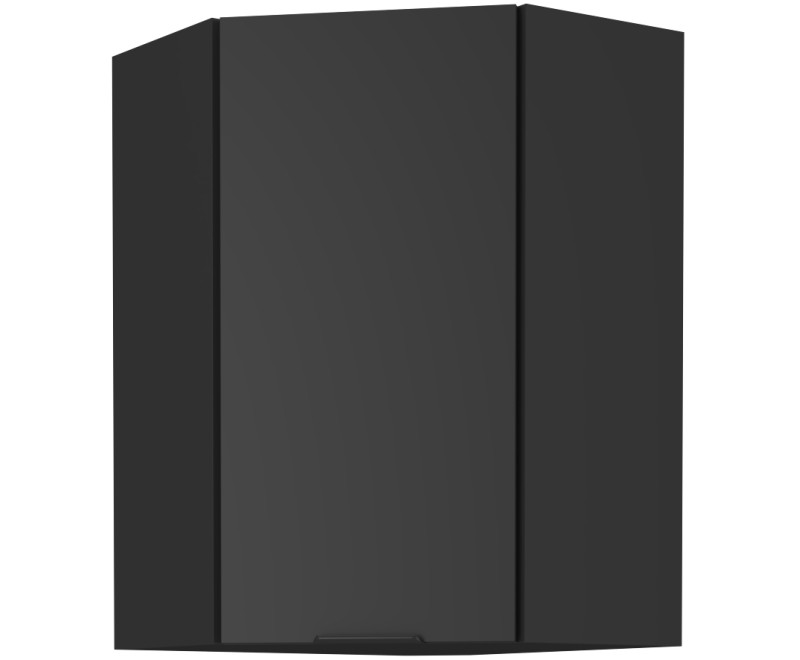 NORIS 60x60 GN-90 1F Czarna szafka kuchenna wisząca narożna (45°)