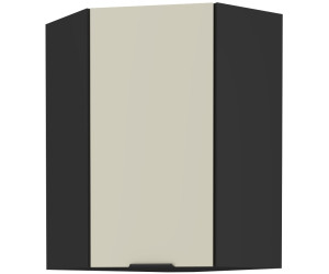 ARMONIA 60x60 GN-90 1F Czarna szafka kuchenna wisząca narożna (45°)  / czarny mat + cashmere
