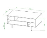 NUBIA NB-03 Ława z półkami otwartymi 60x100 cm, metalowe nogi