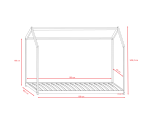 MIA Sosnowe łóżko dziecięce domek 80x180 + stelaż, kolor natura