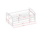 SONIC 1 Białe łóżko dziecięce 80x140 z barierką i szufladą