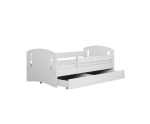 SONIC 2 Białe łóżko dziecięce 80x160 z barierką i szufladą