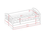 SONIC 2 Białe łóżko dziecięce 80x160 z barierką i szufladą