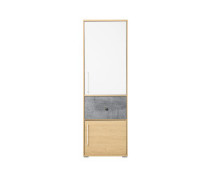 STEP ST2 Wąska szafa z szufladą 60 cm, dąb biszkoptowy+biały+beton