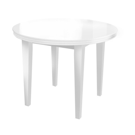 OD RĘKI! MERSO ART Biały stół okrągły 120 cm POŁYSK ze zwężanymi nogami