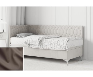 OD RĘKI! DIANA 1R stylowe łóżko tapicerowane 90x200, ekoskóra CAYENNE 1122, lewe, sił. gaz.