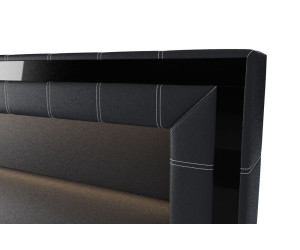 OD RĘKI! VERNO czarne łóżko tapicerowane 200x220 led, magic velvet 2219 czarny