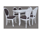 Białe krzesło SONIA glamour w ludwikowskim stylu